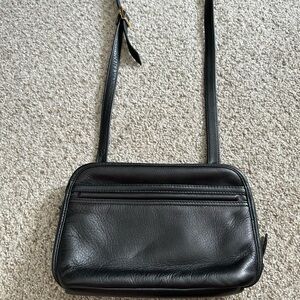 Toni Black Leather Crossbody Bag